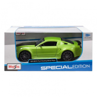 31506 Машинка die-cast Ford Mustang Street Racer, 1:24, зеленая, открывающиеся двери